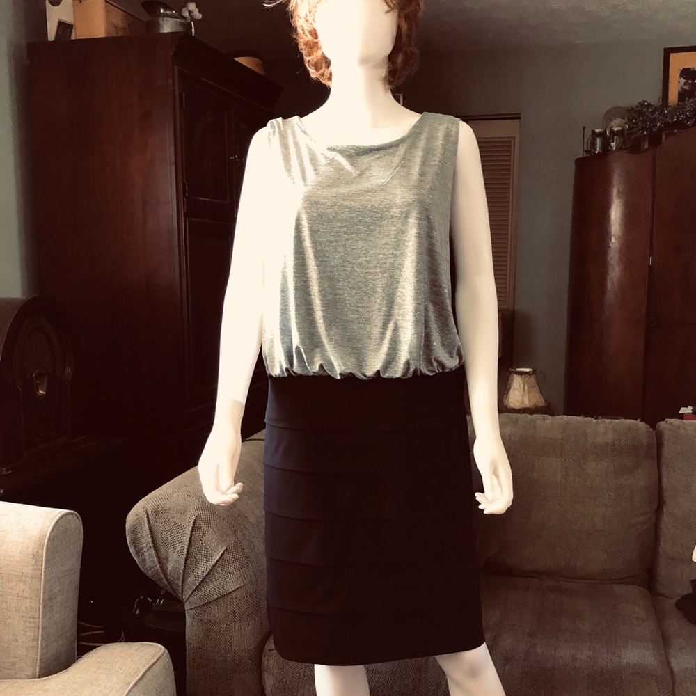 ENFOCUS WOMEN Sz 14W Ladies (date night) black & silver dress  (silver sparkles)